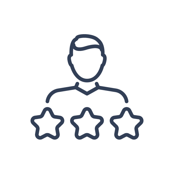 Graphic of person above three stars signifying human resource optimization with Triad Executive Advisors